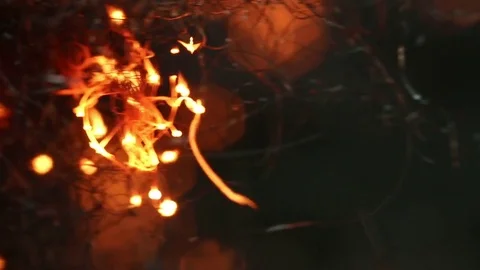 Fire in Steel Wool MAC Stock Footage 74535526