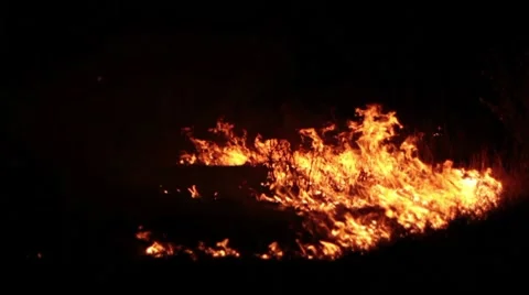 Fire of steppe 4 Stock Footage