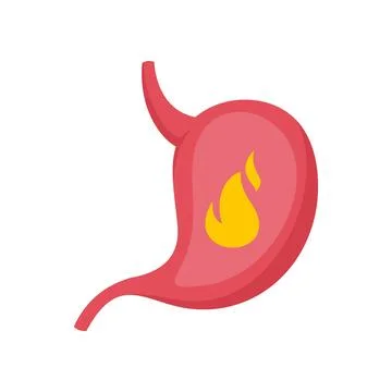 Fire stomach icon flat isolated Stockillustratie
