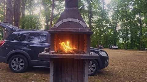 A fire in a stone. Stock Footage 284660821