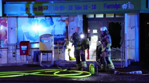 Fire in a store Stock Footage 196871507