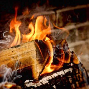 Fire in stove - close up Stock Photos