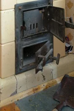 Fire stove door Stock Photos