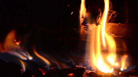 The fire in the stove Stock Footage 24852145