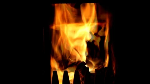 Fire in the stove Stock Footage 101285664