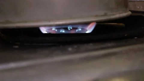 Fire on the stove Stock Footage 201816715