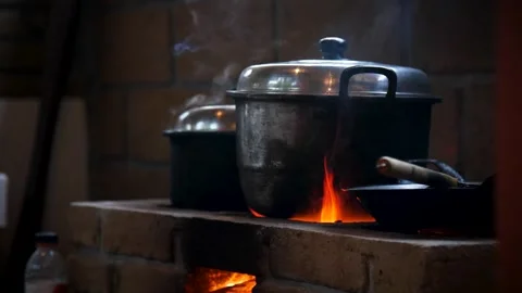 Fire stove kitchen Stock Footage 276679729