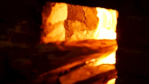 Fire stove kitchen Video stock 277092374