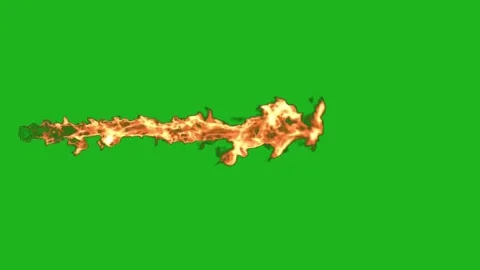 Fire stream motion graphics with green screen background Stock Footage 134154939