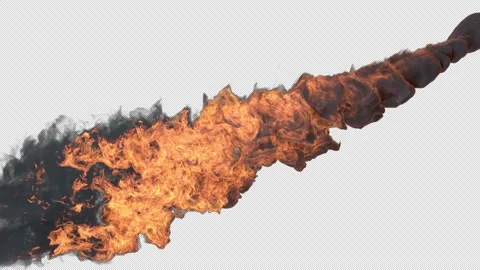 Fire Stream With Smoke Stock Footage 157373984