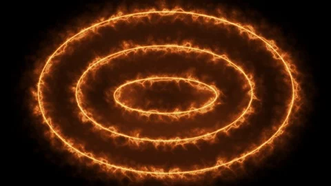 Fire style round, swirling circle shape. Burning border, glowing, shining light. Stock Footage 116382662