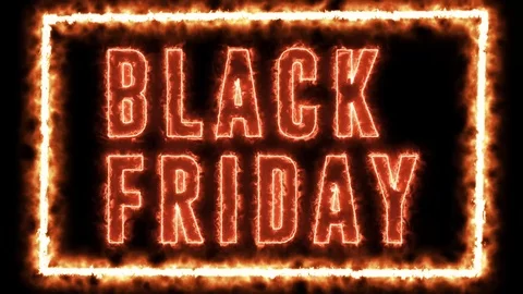 Fire style text animation of BLACK FRIDAY. Stock Footage 95750395
