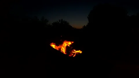 Fire at sunset in autumn - Full hd - ProRes Stock Footage 161746627