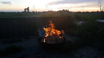 Fire Sunset Cozy Stock Footage 85690220