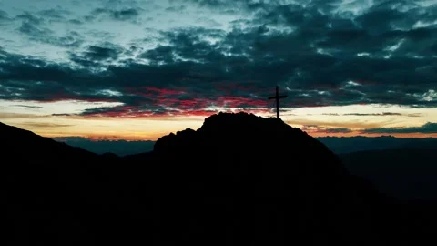 Fire sunset over the Dolomites, 4k Stock Footage 255515619