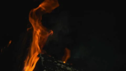 Fire super slow motion shot isolated on black background .Slow motion video of f Stock Footage 275647646