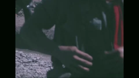 FIRE SUPPORT BASE DANGER - 1969: ARVN turnover ceremony — troops on the ground Stock Footage 341698230