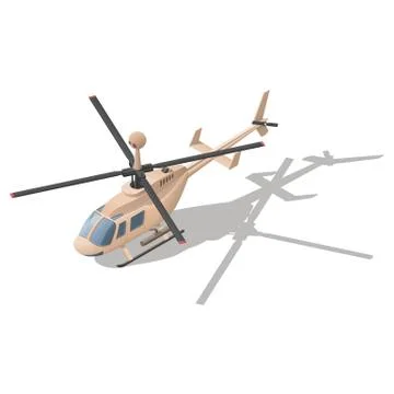 Fire support or reconnaissance helicopter isometric icon Stock Illustration