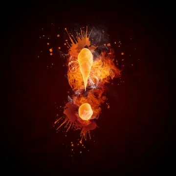 Fire Swirl Exclamation Mark Stock Illustration