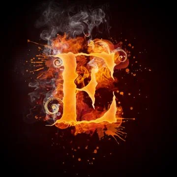 Fire Swirl Letter E Stock Illustration