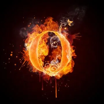 Fire Swirl Letter O Illustrazione stock