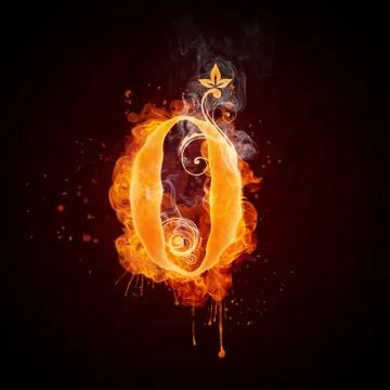Fire Swirl Number ZERO Stock Illustration