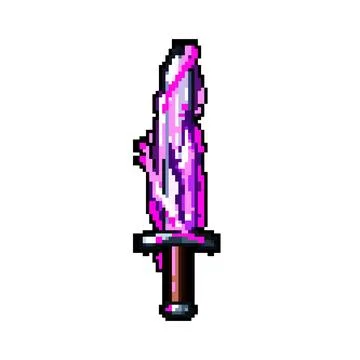Fire sword effect pixel art vector illustration Stock Illustration