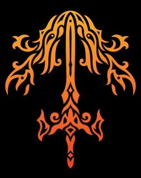 Fire Sword Pattern Illustrazione stock