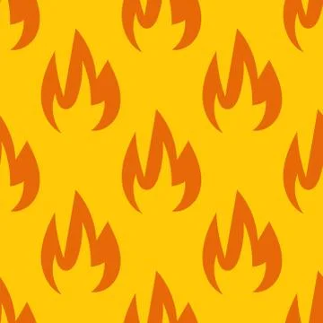 Fire symbols seamless pattern vector illustration spurts of flame red orange 스톡 일러스트