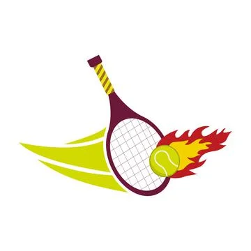 Fire tennis ball Stock Illustration