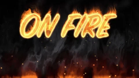 On Fire Text Animation with Burning Ground and Smoke Stock Footage 342319312