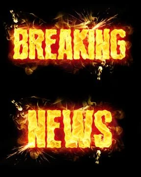 Fire Text Breaking News Stock Illustration