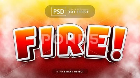 Fire text - editable font effects PSD Template