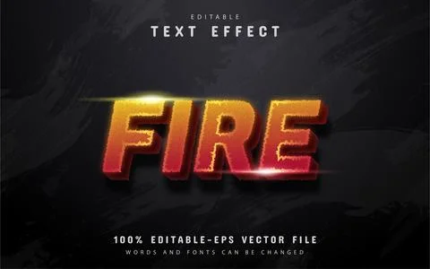 Fire text, editable text effect Illustrazione stock