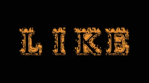 Like fire text effect black background Stock Footage 136196915