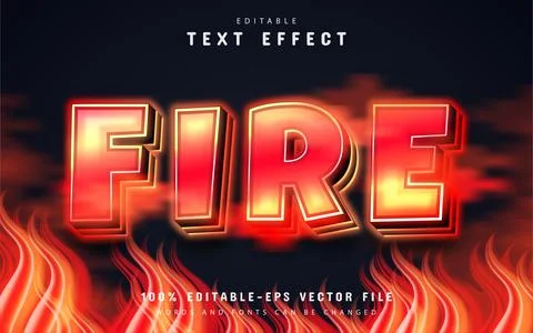 Fire text effect editable Stock Illustration