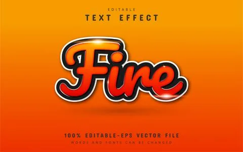 Fire text effect Stock Illustration