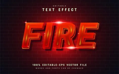 Fire text effect with red gradient Stock Illustration