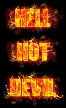 Fire Text Hell Hot Devil Illustration