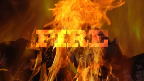 FIRE text. letters with text masking Stock Footage 172113734