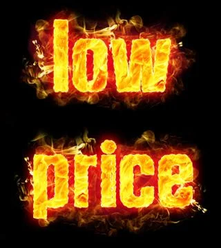 Fire Text Low Price Stock Illustration