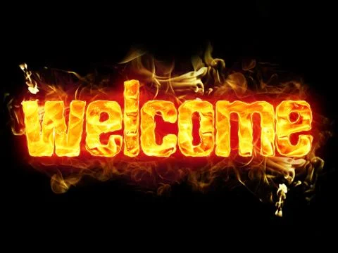 Fire Text Welcome Stock Illustration