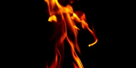 Fire texture isolated on black background. Fire flames on black background... Stock Photos