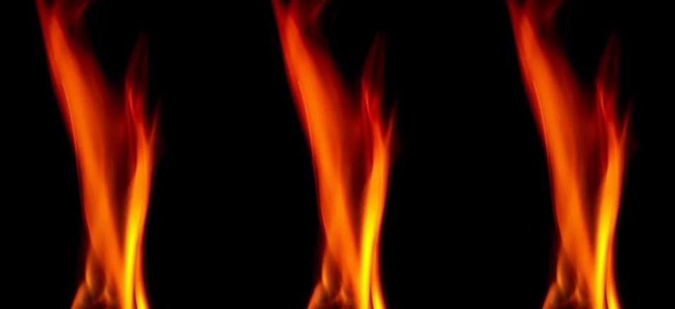 Fire texture isolated on black background. Fire flames on black background... Stock Photos