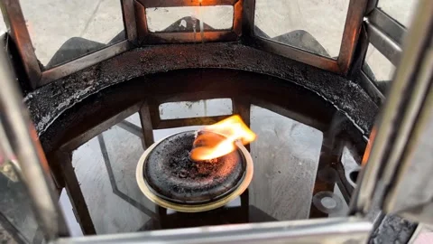 Fire in Thai temple Stock Footage 220547643