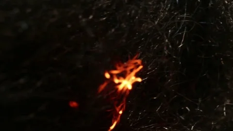 Fire Threads Burn Gently MAC Stock Footage 74540067