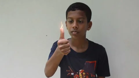 Fire on thumb magic Stock Footage 51391628