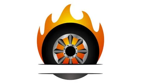 Fire Tire Emblem Template Stock Illustration