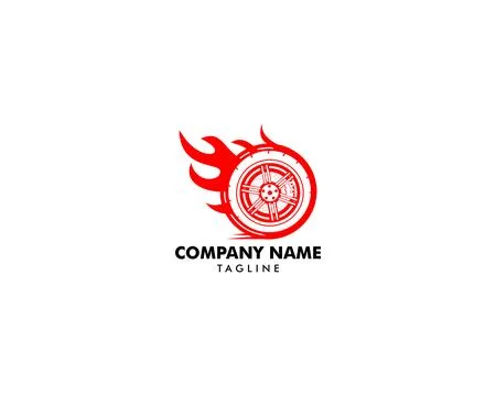 Fire Tire Logo Template Design Vector Stock Illustration
