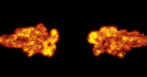 Fire title explosion transition from right and left with alpha mask Stock Footage 111264259